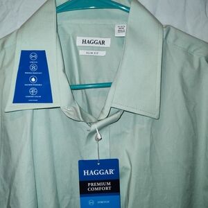 Haggar Mint Green Slim Fit Shirt